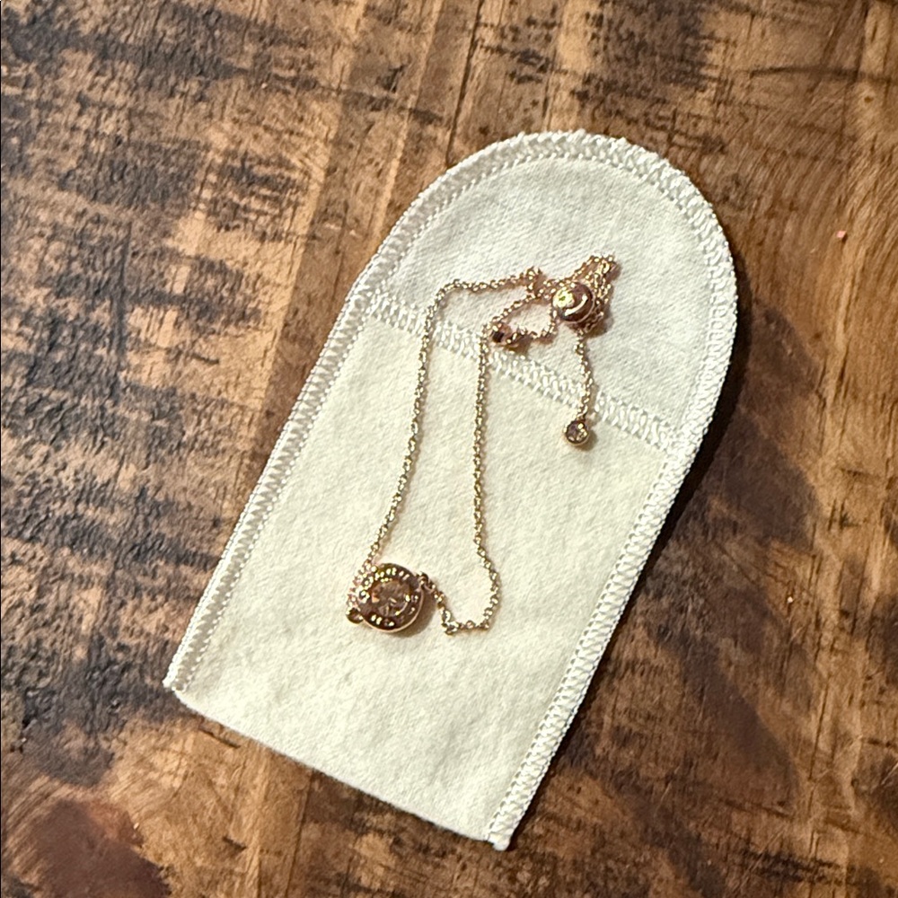 Coach Rose Gold Adjustable Logo Disc Bracelet
